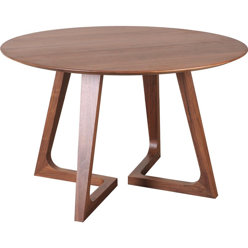 Aurelle Home Solid Walnut Wood Round Dining Table - Brown - Walnut Dining Table