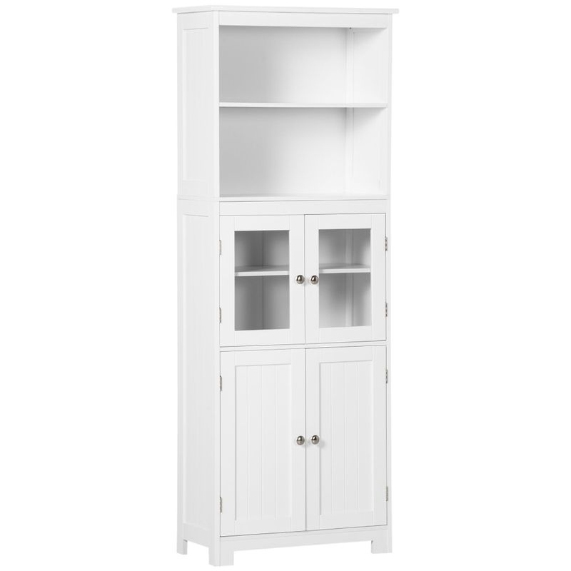 HOMCOM 63" Buffet with Hutch, Kitchen Pantry, Freestanding Storage Cabinet - White