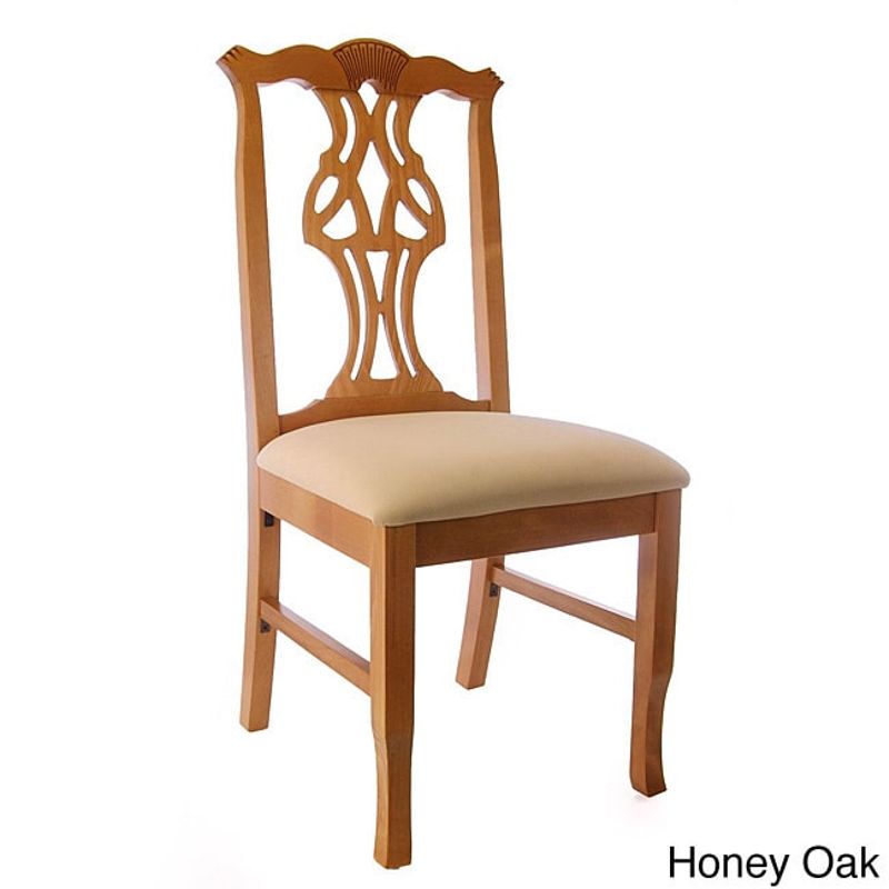 Wood Chippendale Dining Chair - Mahogany