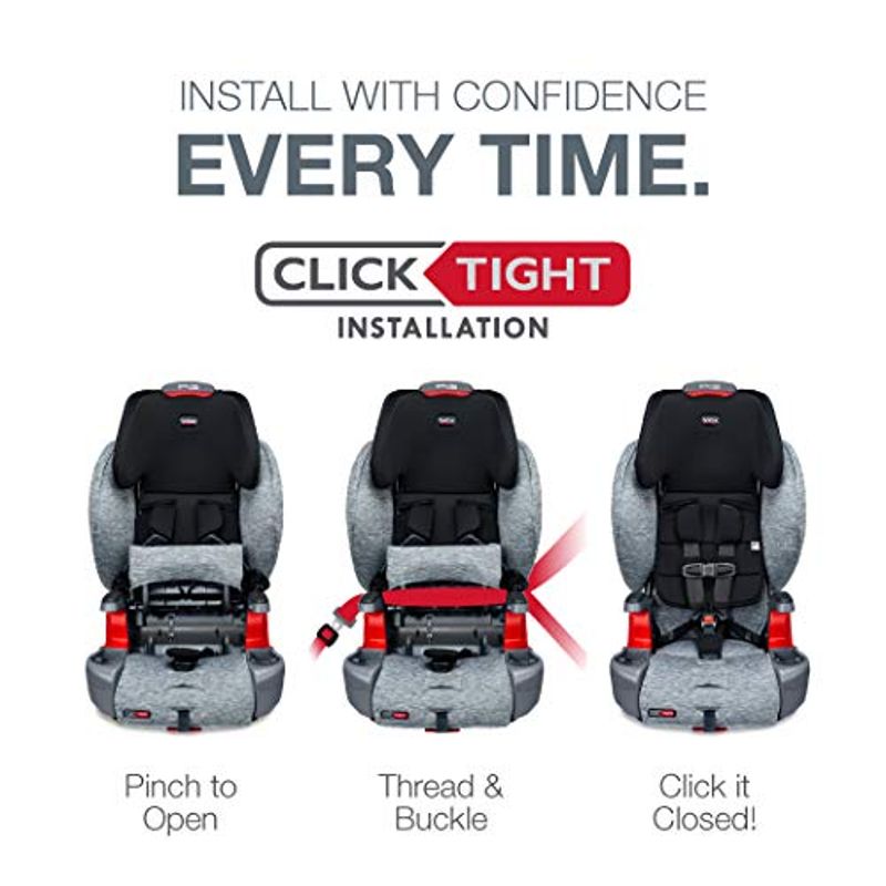 Britax Grow with You ClickTight Harness-2-Booster Car Seat - 2 Layer Impact Protection - 25 to 120 Pounds, Cool Flow Gray [Newer...