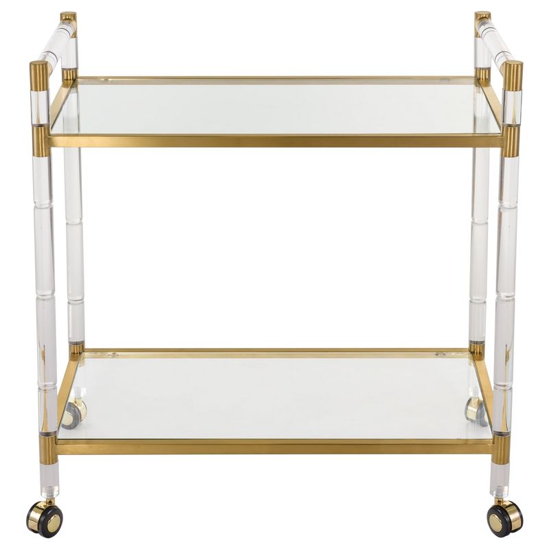 Safavieh Couture High Line Collection Duval Bronze Brass Bar Trolley - SFV2500A