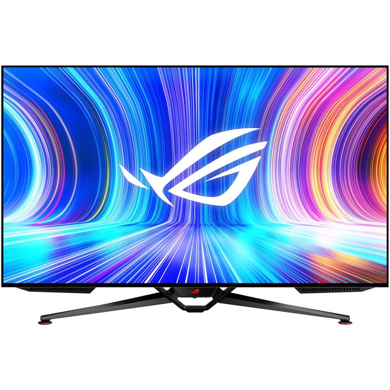 Front Zoom. ASUS - ROG Swift 41.5" OLED 4K G-SYNC Gaming Monitor with HDR (DisplayPort, USB, HDMI) - Black