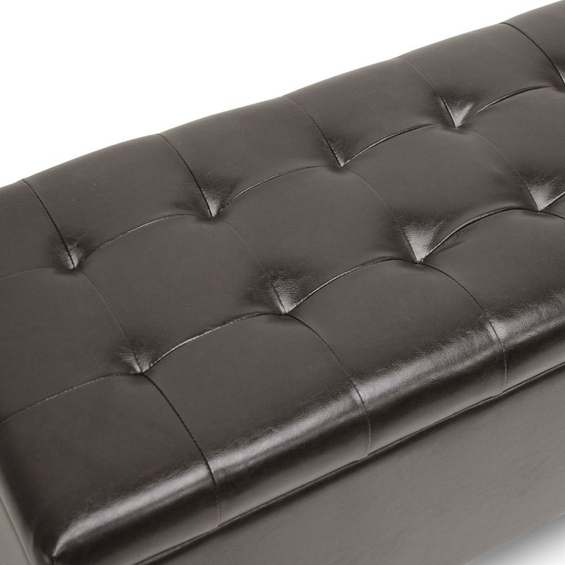 Baxton Studio Sierra Brown Bonded Leather Storage Ottoman Bench - Sierra Leather Storage Ottoman
