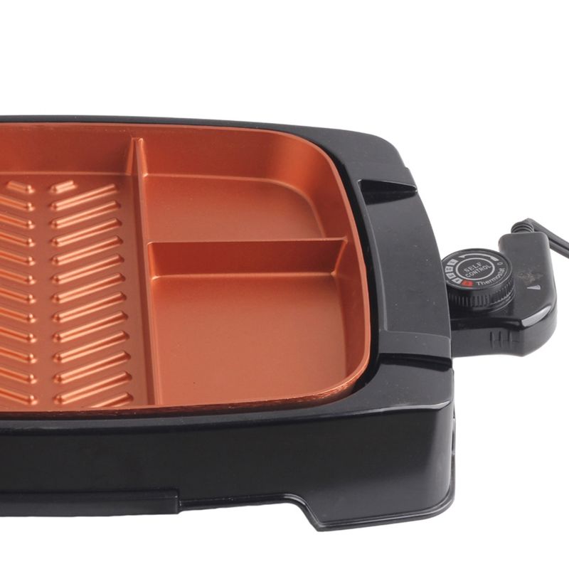 Brentwood Multi-Portion Electric Indoor Grill with Copper Coating - Black