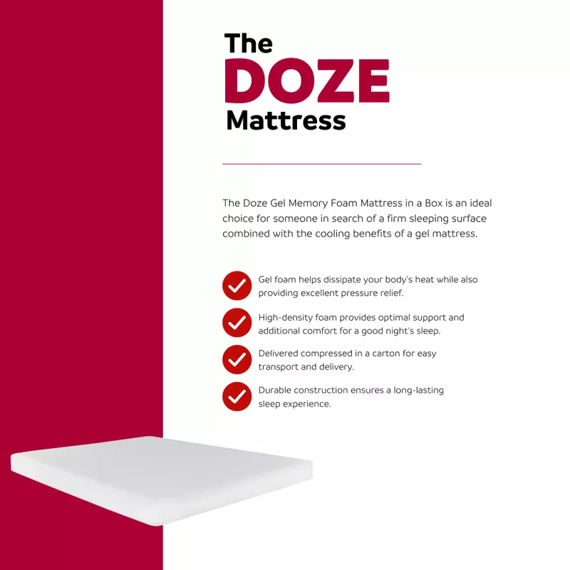 UltraBase Twin Metal Bed Frame with Doze 6 in. White Memory Foam Mattress