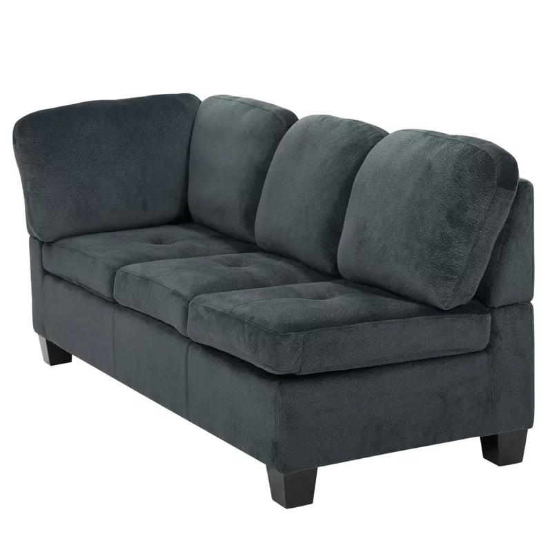 Canterbury Fabric 3-piece Sectional Set by Christopher Knight Home - Charcoal
