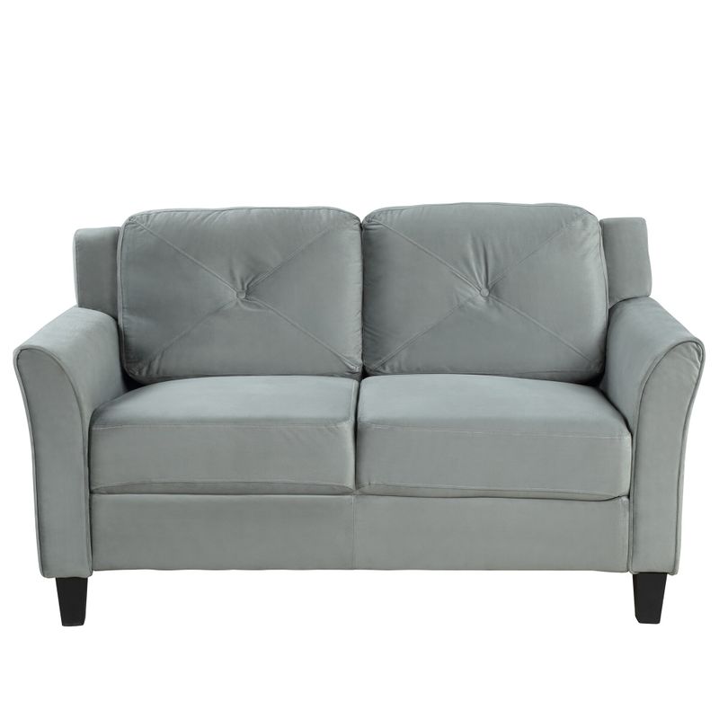 Clihome Button Tufted 3 Piece Chair Loveseat Sofa Set - N/A - Grey