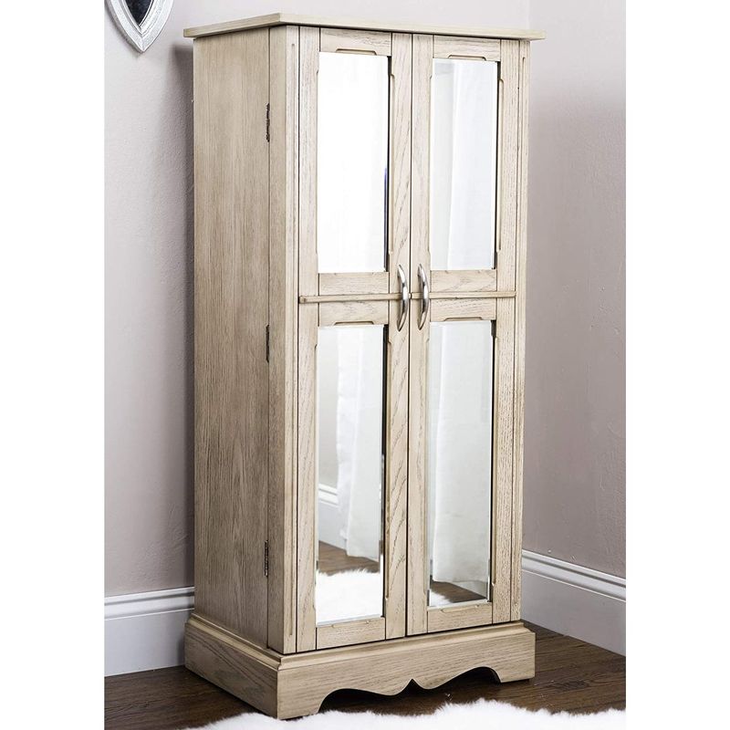 Hives & Honey Chelsea Taupe Jewelry Armoire - Walnut