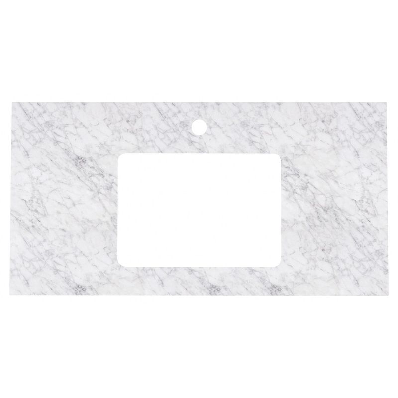 36-in. W X 18.25-in. D Marble Top In Bianca Carara Color For 1 Hole Faucet