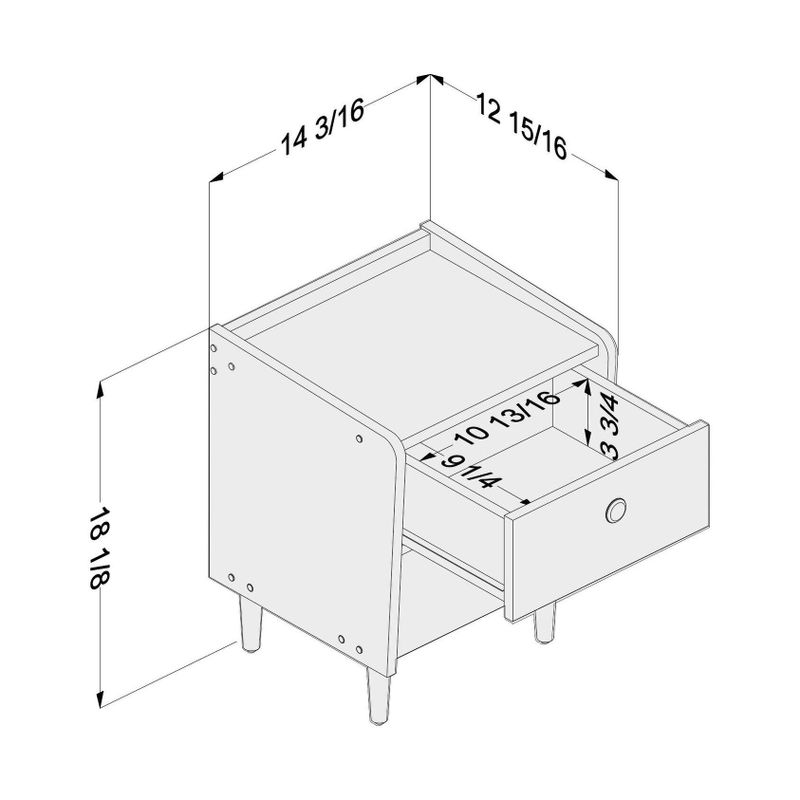 Boahaus Alcoy Nightstand - White - 2-drawer