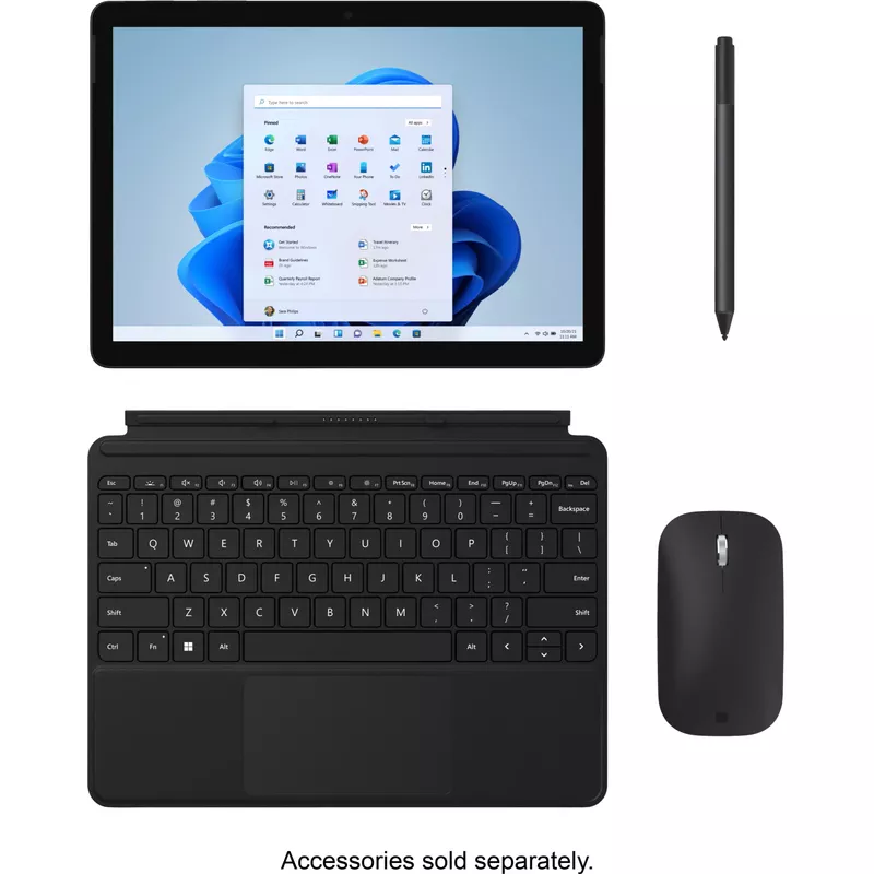 Microsoft - Surface Go 3 - 10.5” Touch-Screen - Intel Pentium Gold - 8GB Memory - 128GB SSD - Device Only (Latest Model) - Matte Black