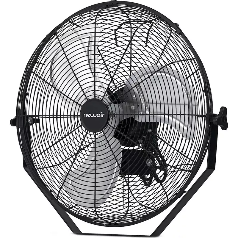 NewAir - 4000 CFM 18" Outdoor High Velocity Wall Mounted Fan with 3 Fan Speeds and Adjustable Tilt Head - Black