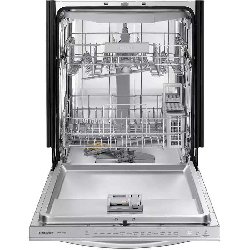 Samsung - AutoRelease Dry Smart Built-In Stainless Steel Tub Dishwasher with 3rd Rack, StormWash, 46 dBA - Stainless Steel