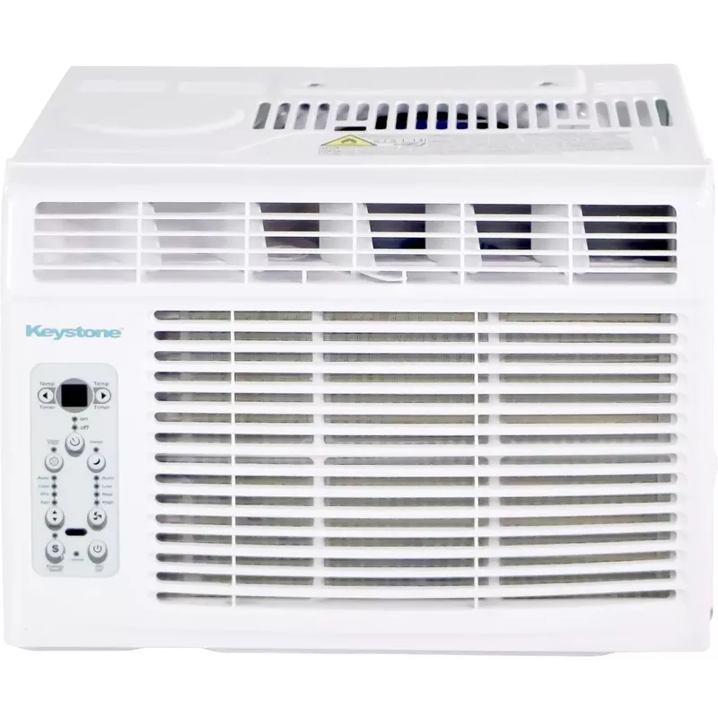 KEYSTONE - 6,000 BTU Window-Mounted Air Conditioner with Follow Me LCD Remote Control