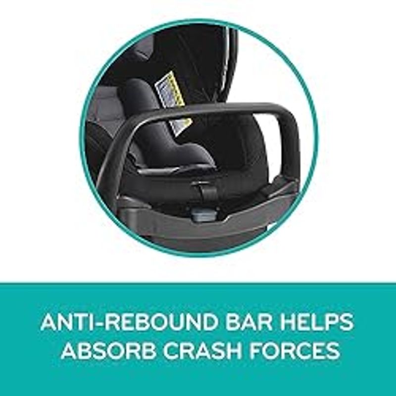 Evenflo Pivot Xpand Modular Travel System with LiteMax Infant Car Seat with Anti-Rebound Bar (Ayrshire Black)