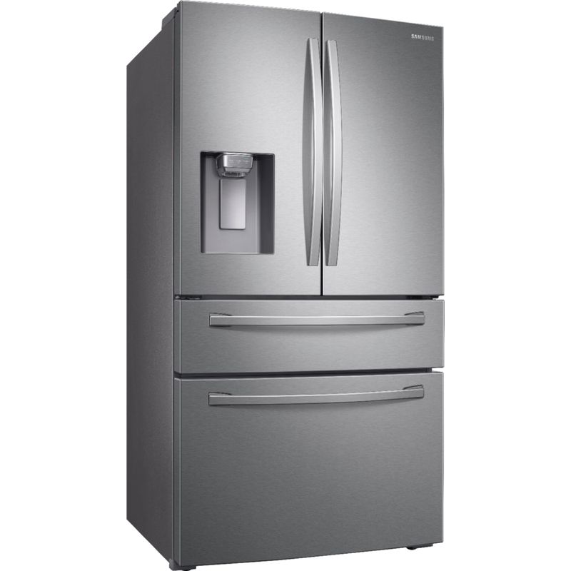 Angle Zoom. Samsung - 22.6 cu. ft. 4-Door French Door Counter Depth Refrigerator with FlexZone Drawer - Stainless steel