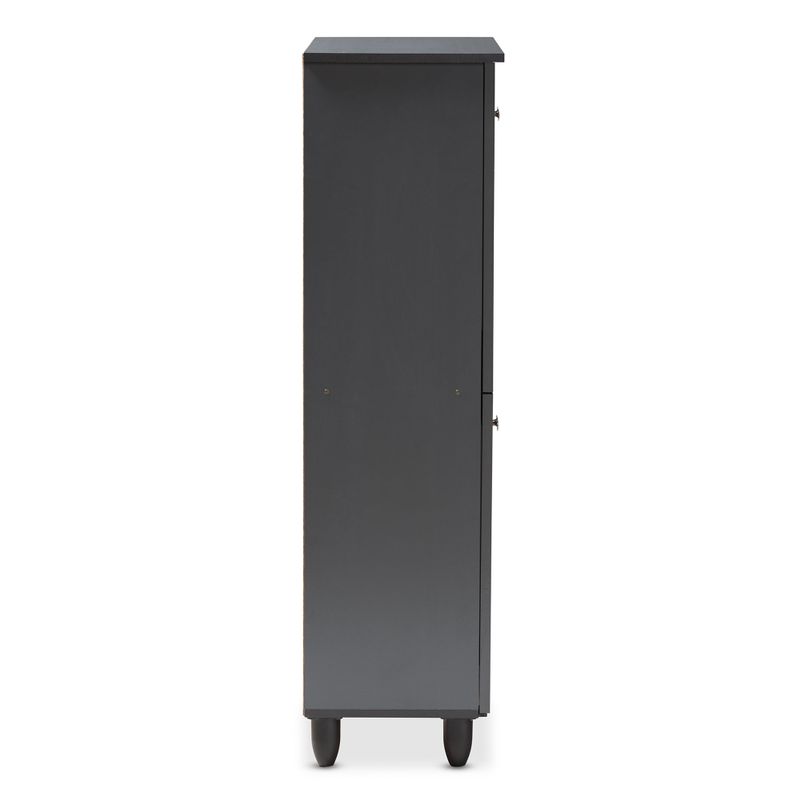 Contemporary Dark Grey Shoe Storage Cabinet - Dark Gray - No Drawers
