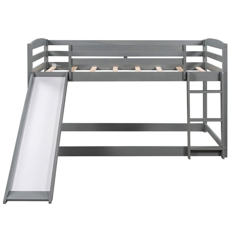 Rent to own Merax Wood Twin over Twin Bunk Bed with Slide and Ladder ...