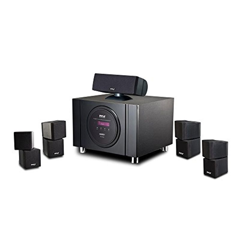 5.1 Channel Amplifier Speaker System - 300W Bluetooth Wireless Surround Sound Home Theater Audio Stereo Power Receiver Box Set w/...
