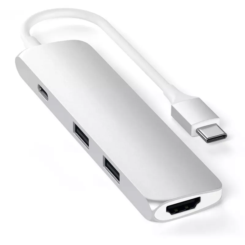 Satechi USB Type-C Slim Multi-Port Adapter with 4K HDMI, Silver