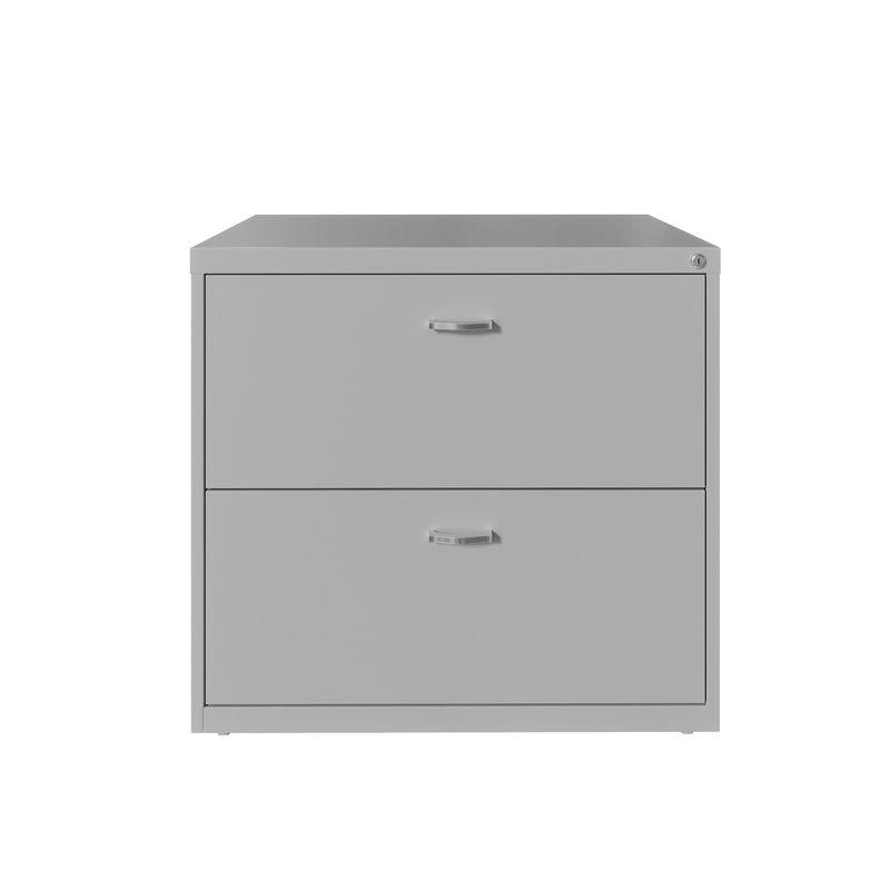 Space Solutions 2 Drawer 30in Arc Pull Lateral Cabinet Arctic Silver - Grey
