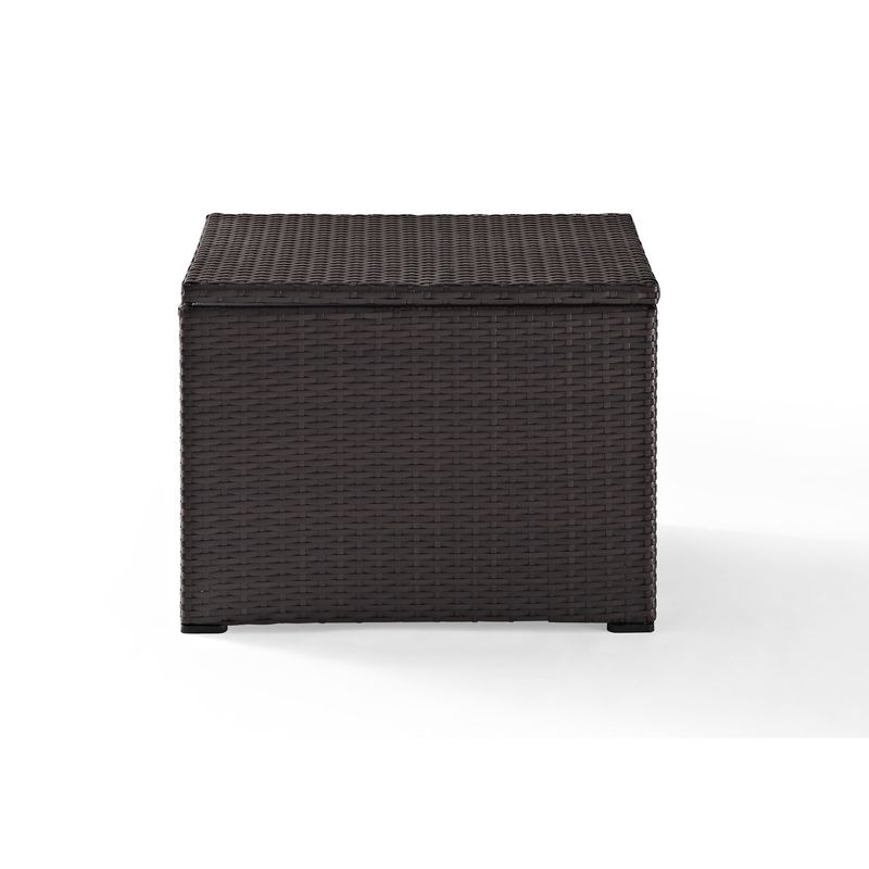 Palm Harbor Outdoor Brown Resin Wicker and Steel Cooler - Palm Harbor Outdoor Wicker Cooler