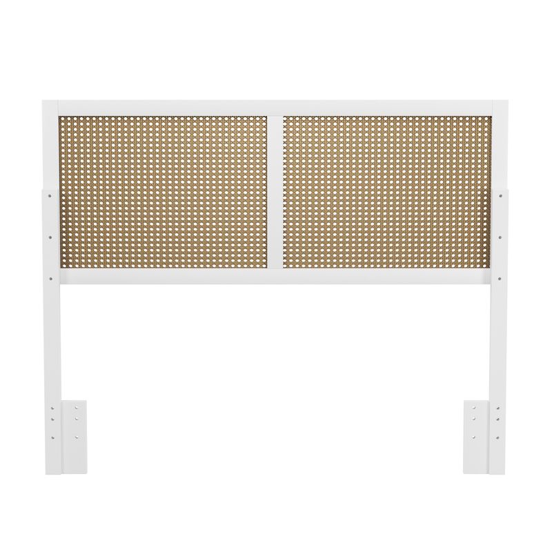Serena Wood and Cane Panel Headboard - White - Queen