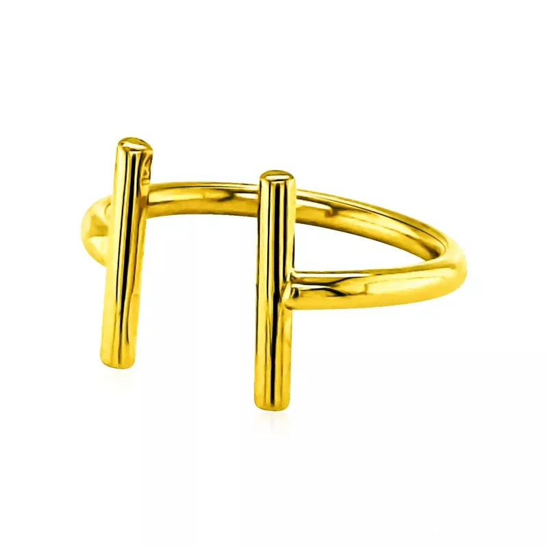 14k Yellow Gold Open Ring with Bars (Size 7)