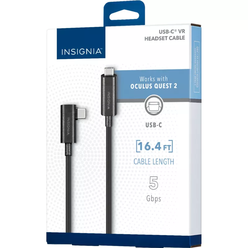 Insignia™ - 16.4' USB-C Virtual Reality Headset Cable for Meta Quest 2 and Meta Quest - Black