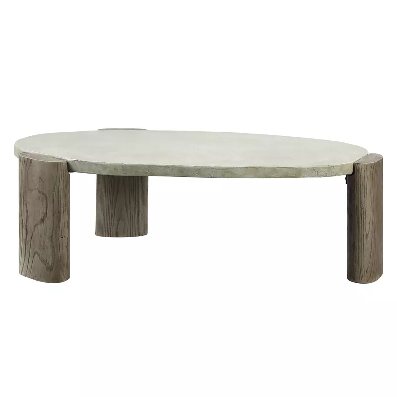 ACME Jacinda Coffee Table, Weathered Gray & Oak Finish