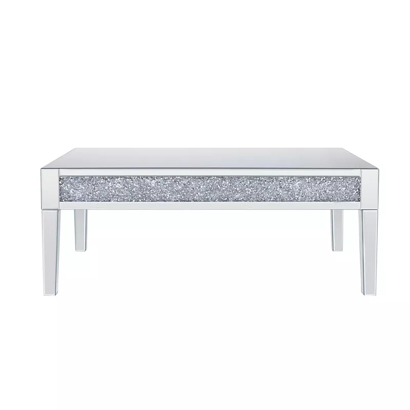 ACME Noralie Coffee Table, Mirrored & Faux Diamonds