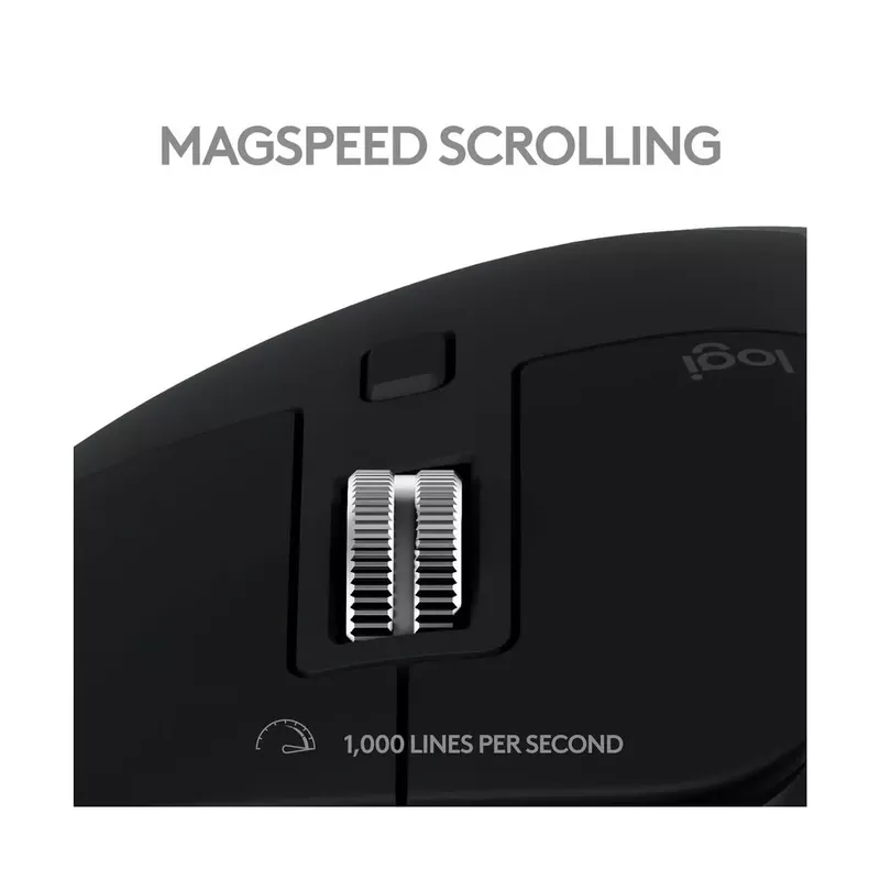 Logitech - MX Master 3S for Mac Bluetooth Laser Mouse with Ultrafast Scrolling - Space Gray
