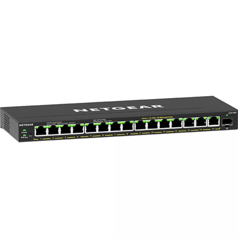 Netgear GS316EP 16-Port 180W High-Power PoE+ Gigabit Ethernet Plus Managed Switch with 1 SFP Port