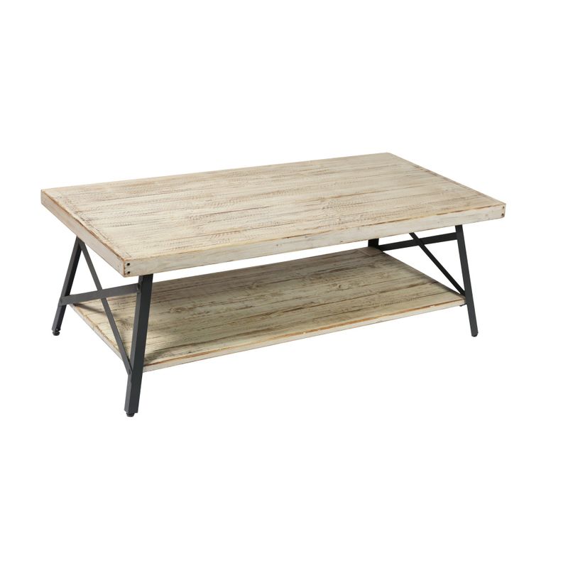 Carbon Loft Oliver Modern Rustic Wood Coffee Table - Brushed Grey