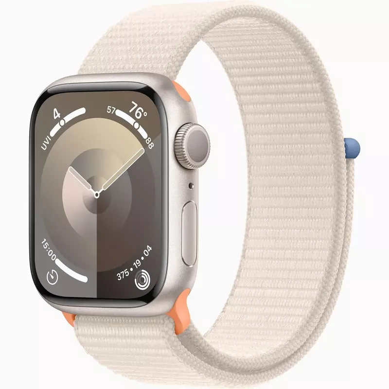 Apple Watch Series 9 GPS 41mm Aluminum Case with Starlight Sport Loop - Starlight