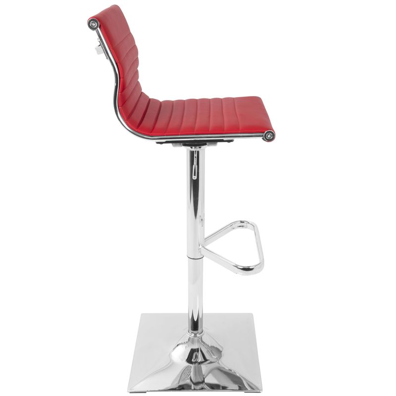 LumiSource Contemporary Master Red Faux Leather Barstool - Red Master Barstool