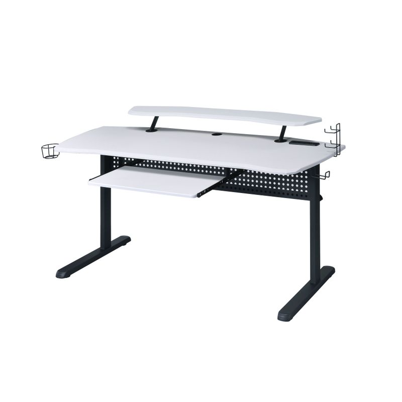 Computer Gaming L-Shaped Desk - White