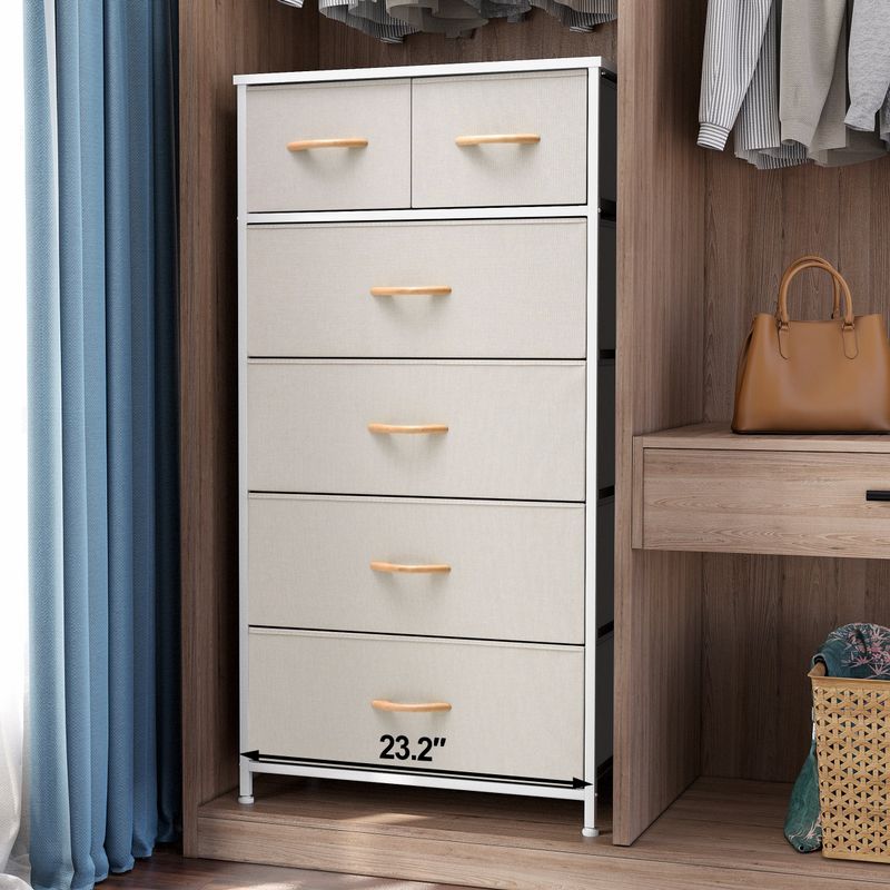 6-drawer Chest Vertical Dresser Storage Tower by Crestlive Products - Rustic Brown - 6-drawer