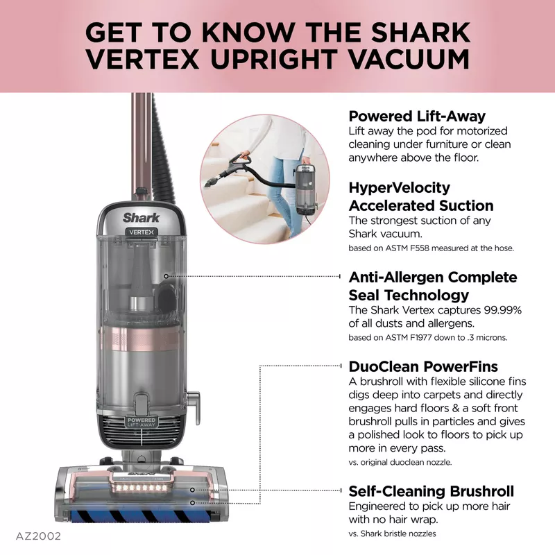 Shark - Vertex DuoClean PowerFin Upright Vacuum w/ Powered Lift-Away