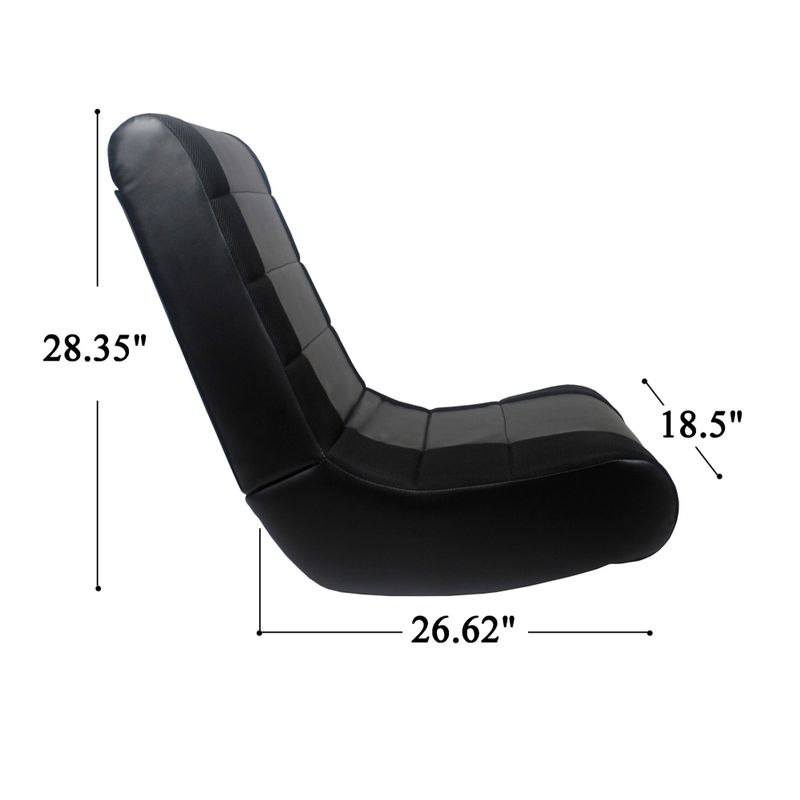 Loungie Rockme Video Gaming Rocker Chair For Kids, Teens, Adults - BLACK/WHITE