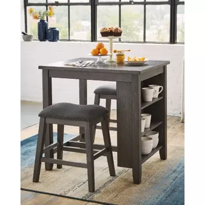 Gray Caitbrook Rectangular Dining Room Counter TBL Set(3/CN)