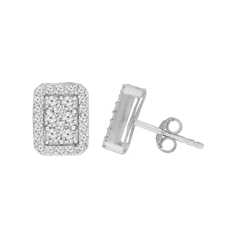 Sterling Silver 1ct TDW Diamond Stud Earrings (I-J, I3)