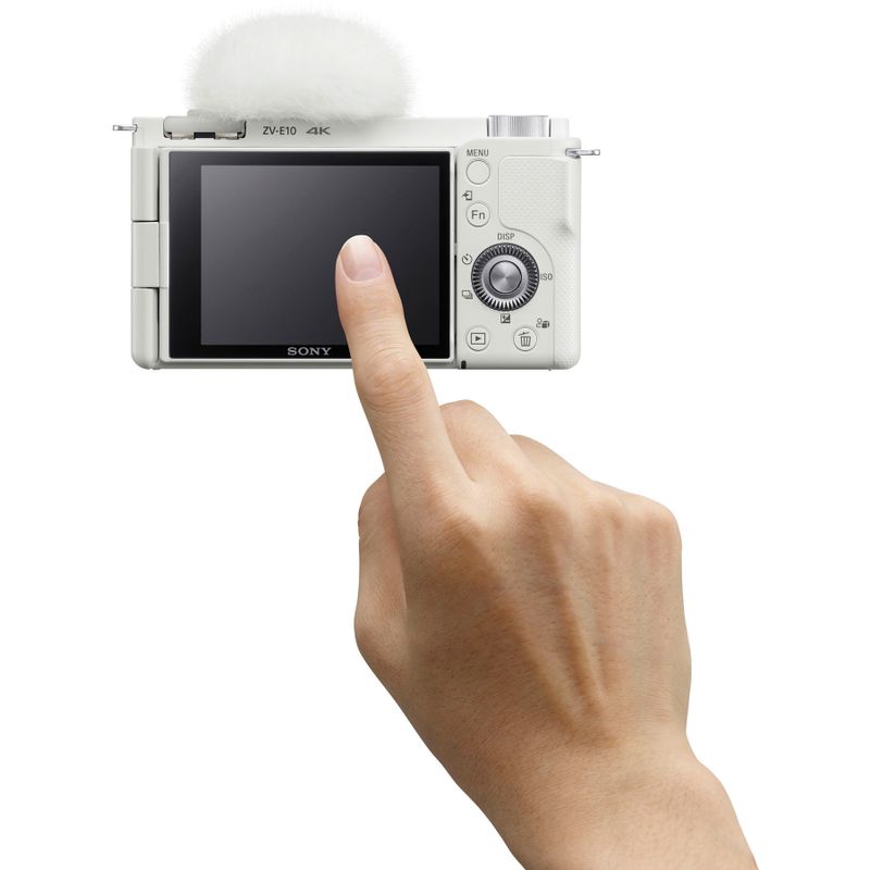Alt View Zoom 18. Sony - Alpha ZV-E10 Kit Mirrorless Vlog Camera with 16-50mm Lens - White