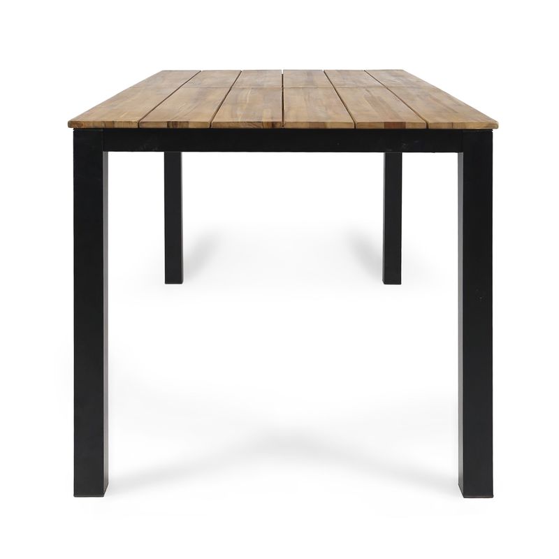 Lisa Outdoor 71" Acacia Wood Dining Table by Christopher Knight Home - teak finish + black