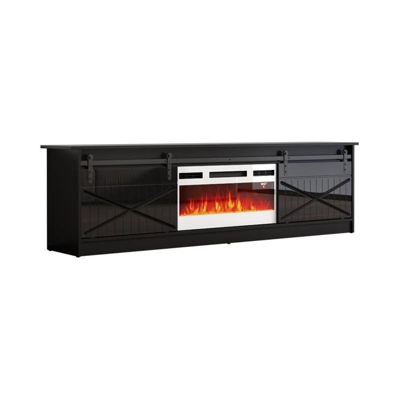 Granero WH-EF Electric Fireplace 79" TV Stand - Black