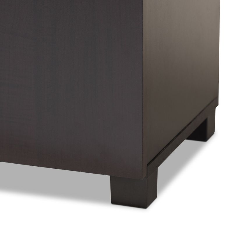 Modern and Contemporary Wenge Dark Brown 2-Door Shoe Storage Cabinet