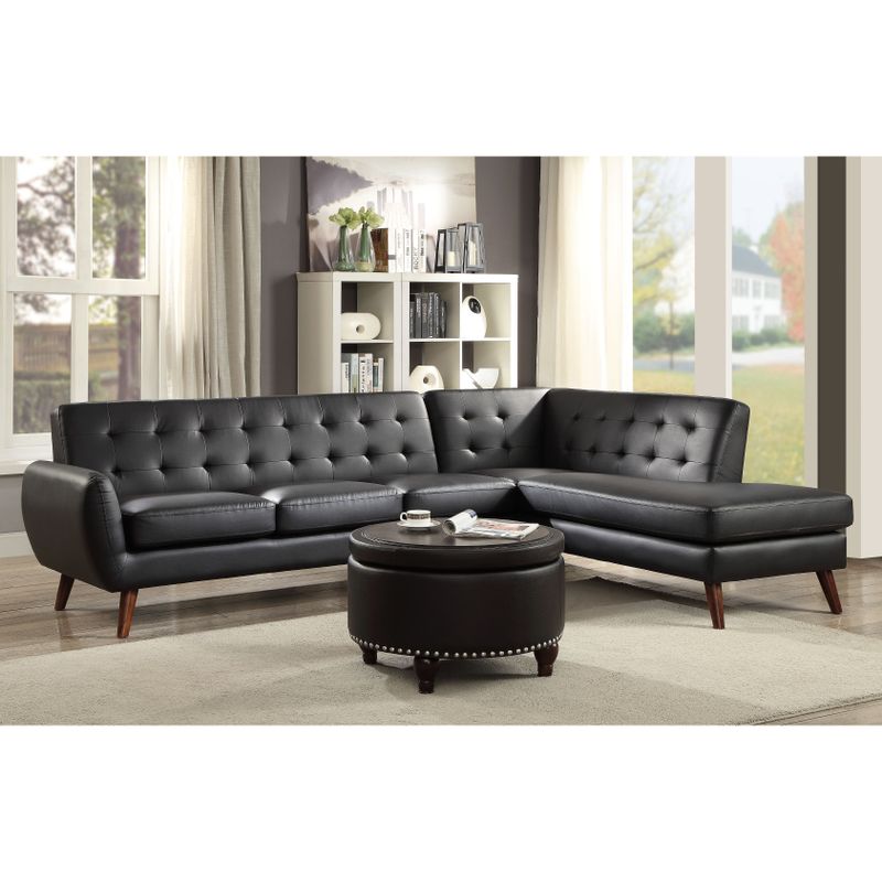 ACME Essick II Sectional Sofa, Black PU