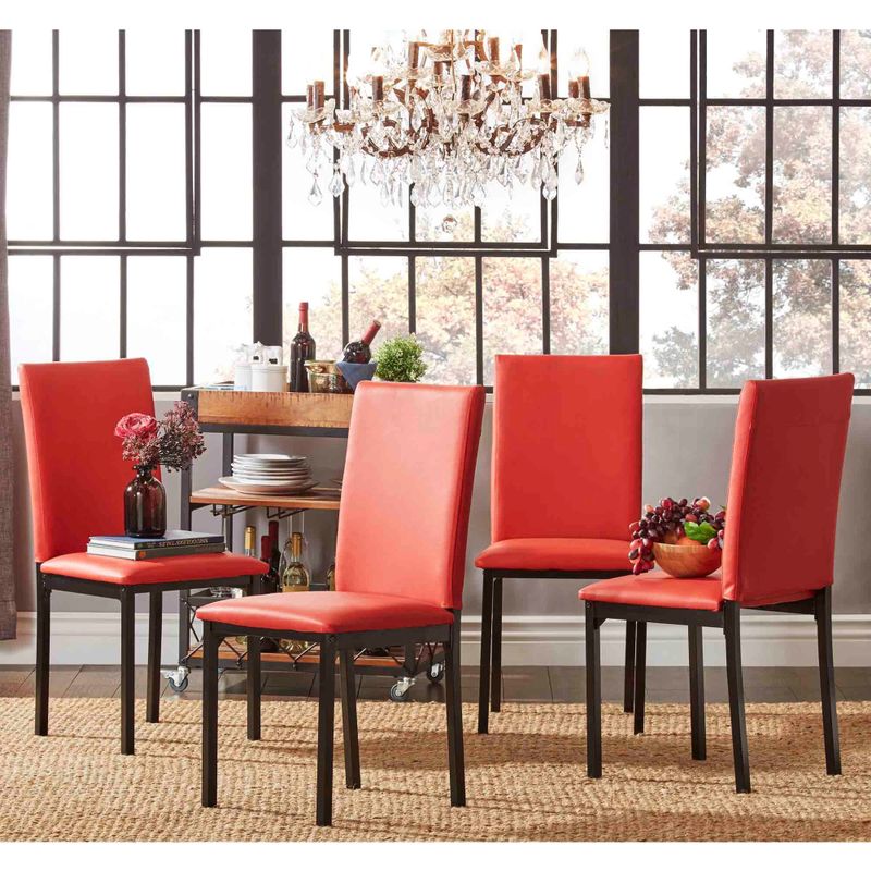 Darcy Metal Upholstered Dining Chair (Set of 4) by iNSPIRE Q Bold - Red