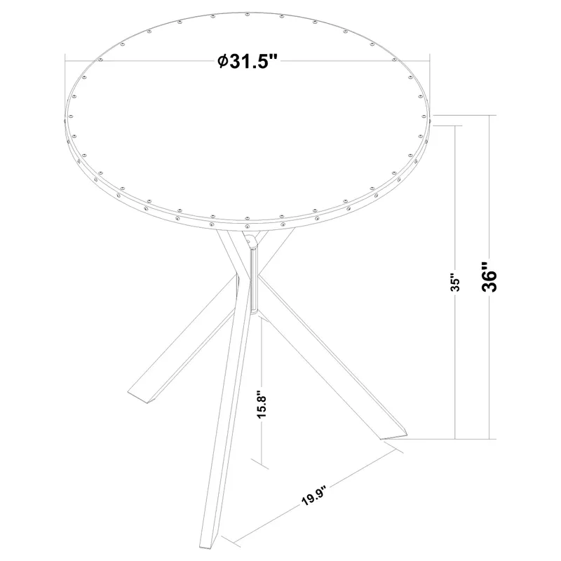 Kenzo Round Metal Top Bar Table Silver and Sandy Black