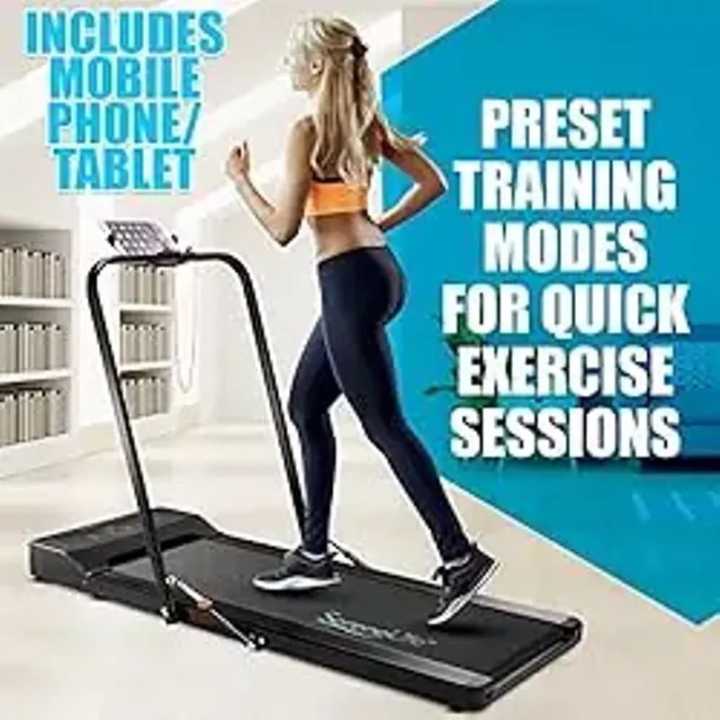 SereneLife Folding Treadmill Exercise Running Machine - Electric Motorized Running Exercise Equipment w/ 16 Pre-Set Program, Manual Incline, Bluetooth Music Support - Home Gym/Office SLFTRD80.5